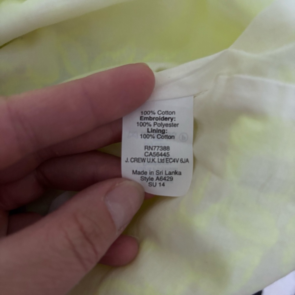 J. Crew Neon Yellow Floral A-Line Skirt - Picture 9 of 9